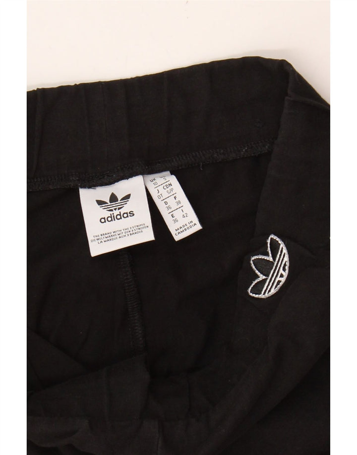 ADIDAS Womens Graphic Leggings UK 10 Small Black Vintage Adidas and Second-Hand Adidas from Messina Hembry 