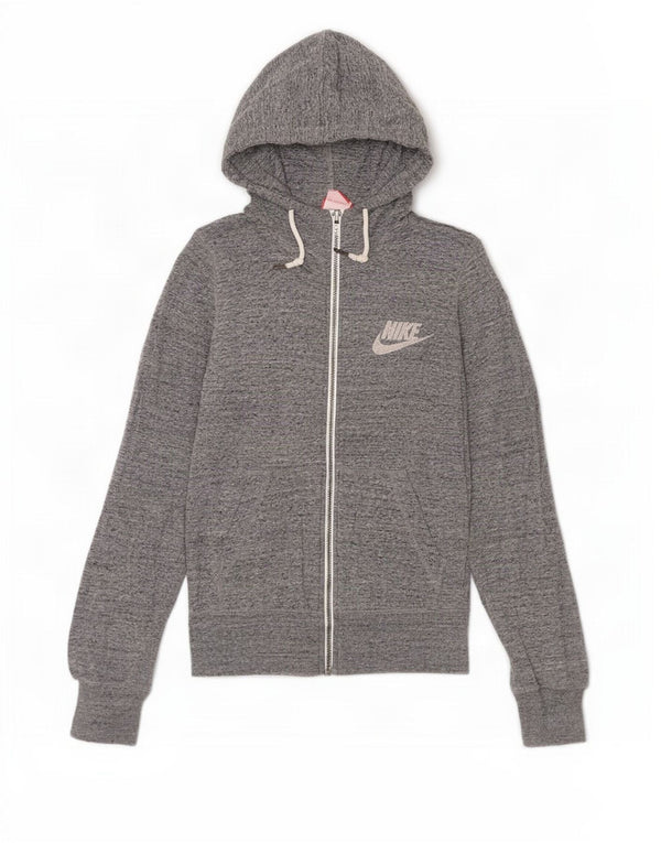 Γυναικείο πουλόβερ Nike με φερμουάρ UK 6 XS βαμβακερό γκρι