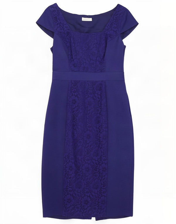 Γυναικείο φόρεμα με θήκη Monsoon UK 10 Small Navy Blue Floral Βαμβακερό