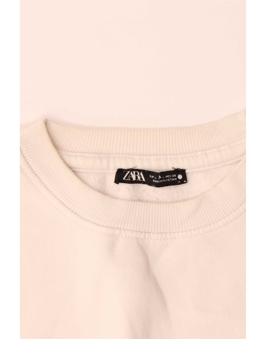 Ανδρικό φούτερ Zara Jumper μεγάλο σε λευκό βαμβακερό