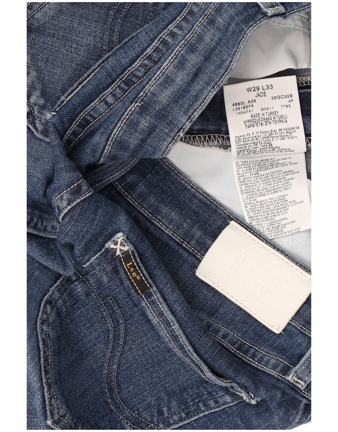 Lee Womens Jade Distressed Straight Jeans W29 L28 Blue Cotton