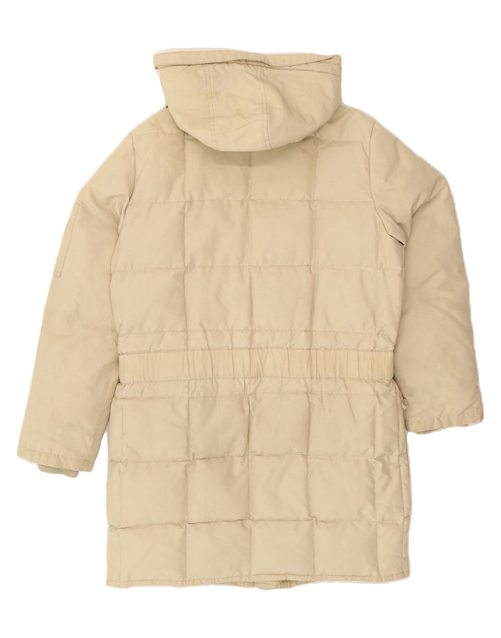 WOOLRICH Womens Hooded Padded Coat UK 16 Large Beige Nylon Vintage Woolrich and Second-Hand Woolrich from Messina Hembry 