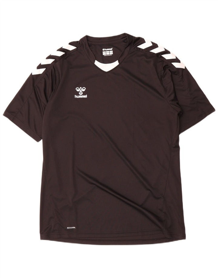 Ανδρικό γραφικό T-Shirt Hummel Top Large Black Colorblock Πολυεστέρας