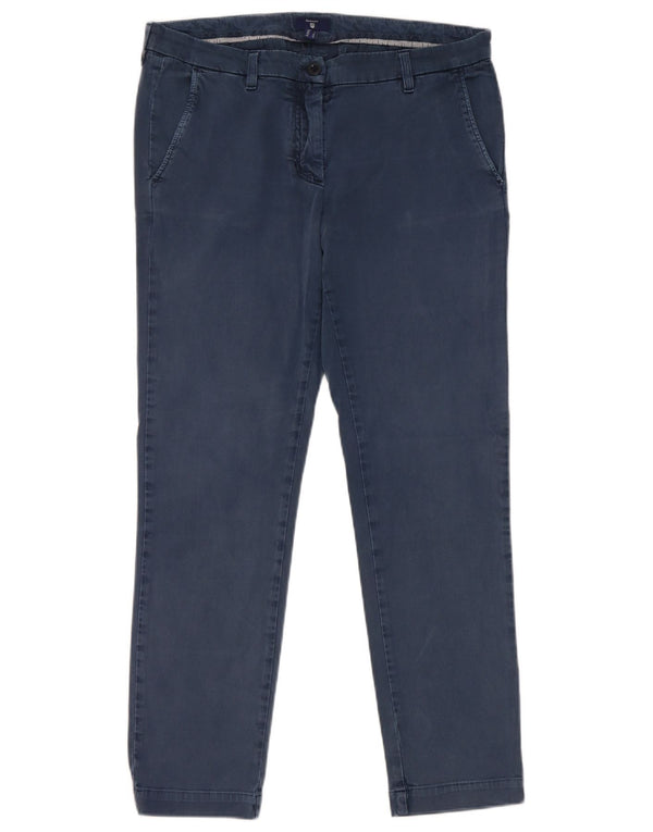 Gant γυναικείο κωνικό παντελόνι Chino UK 12 Medium W32 L27 Navy Blue Cotton