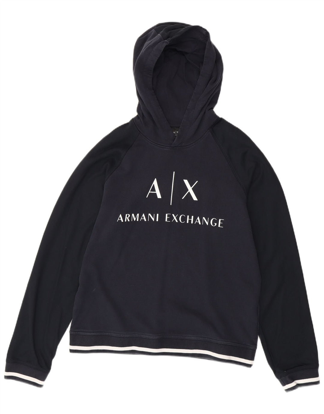 ARMANI EXCHANGE Ανδρικό γραφικό με κουκούλα πουκάμισο μεγάλο μπλε ναυτικό βαμβακερό