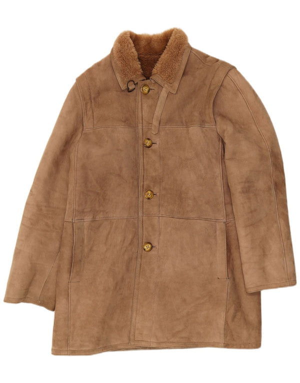 Vintage Ανδρικό Shearling Jacket IT 54 2XL Καφέ