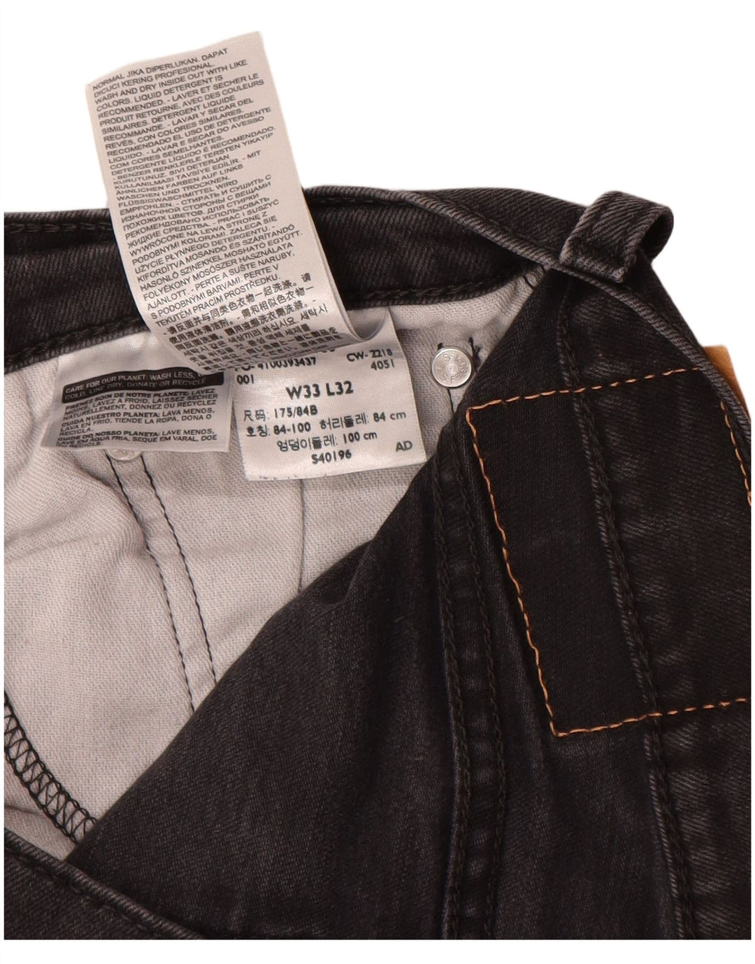 LEVI'S Ανδρικό τζιν 514 ίσιο W33 L30 Μαύρο βαμβακερό