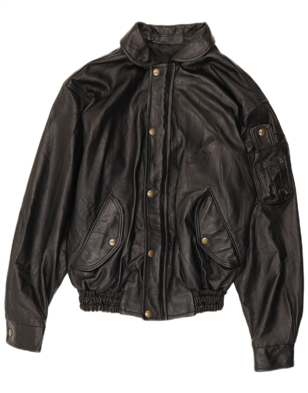 VINTAGE Ανδρικό Δερμάτινο Μπουφάν UK 36 Small Black Leather