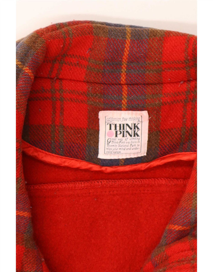 Ανδρικό παλτό Think Pink Windbreaker IT 48 Medium Red Check Wool