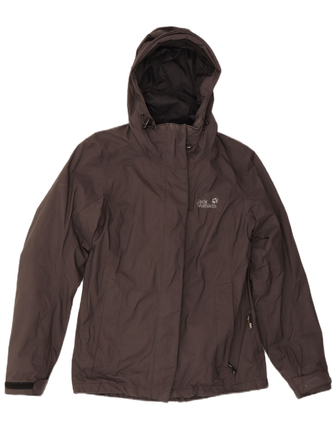 Jack Wolfskin Γυναικείο μπουφάν βροχής με κουκούλα UK 8 Small Grey Polyamide