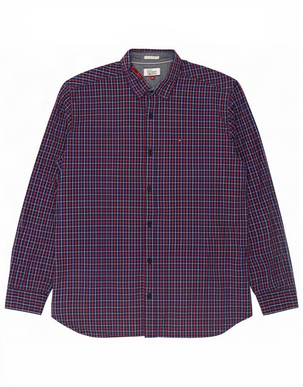 Tommy Hilfiger Ανδρικό πουκάμισο κανονικής εφαρμογής XL Navy Blue Check Cotton