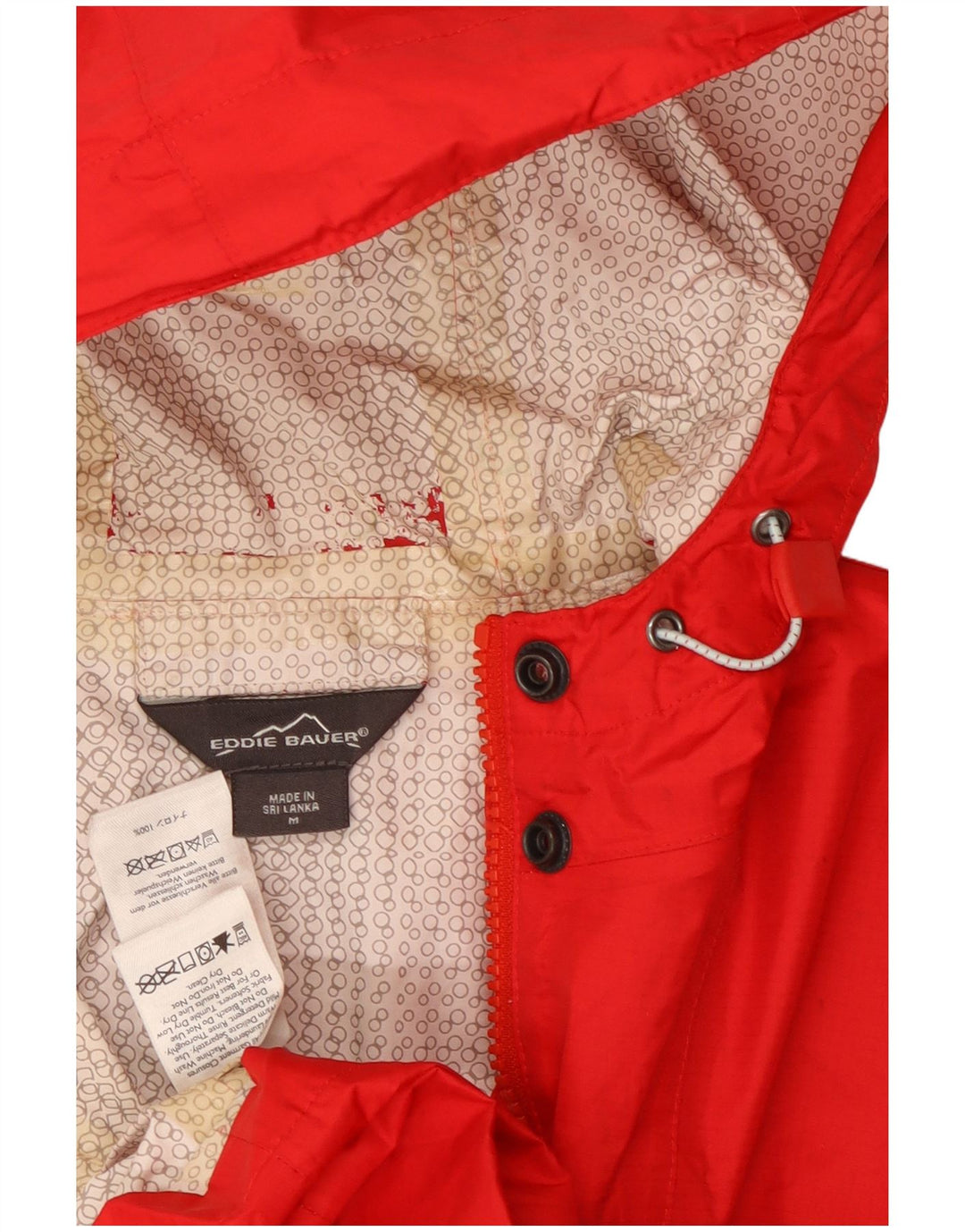 Eddie Bauer Γυναικείο Αδιάβροχο με κουκούλα UK 14 Medium Red Nylon