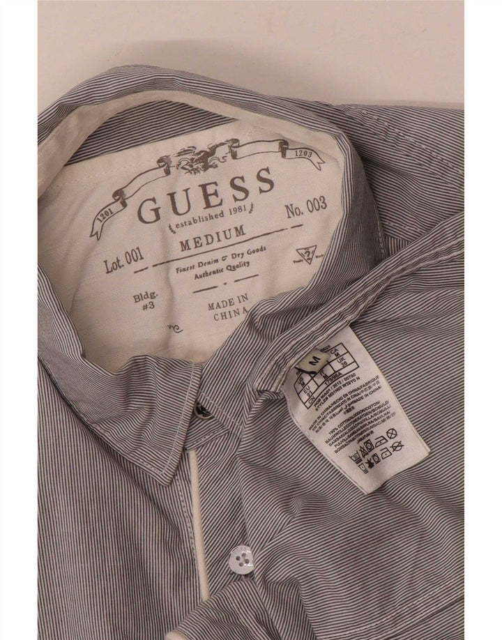 Ανδρικό πουκάμισο Guess Βαμβακερό μεσαίο γκρι ριγέ