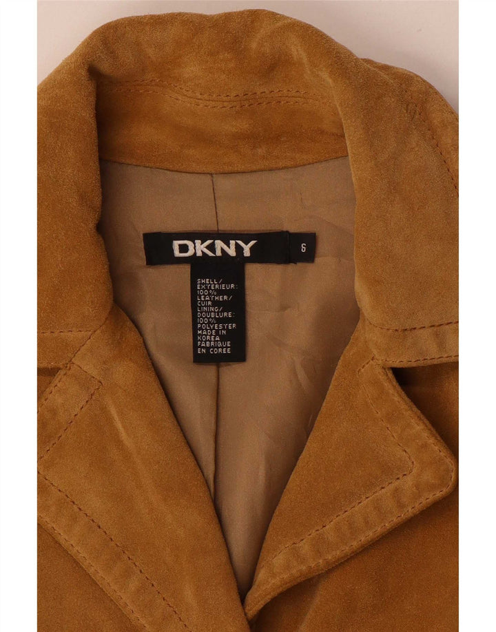 Dkny Γυναικείο Suede Blazer Jacket US 6 μεσαίου μπεζ δέρμα