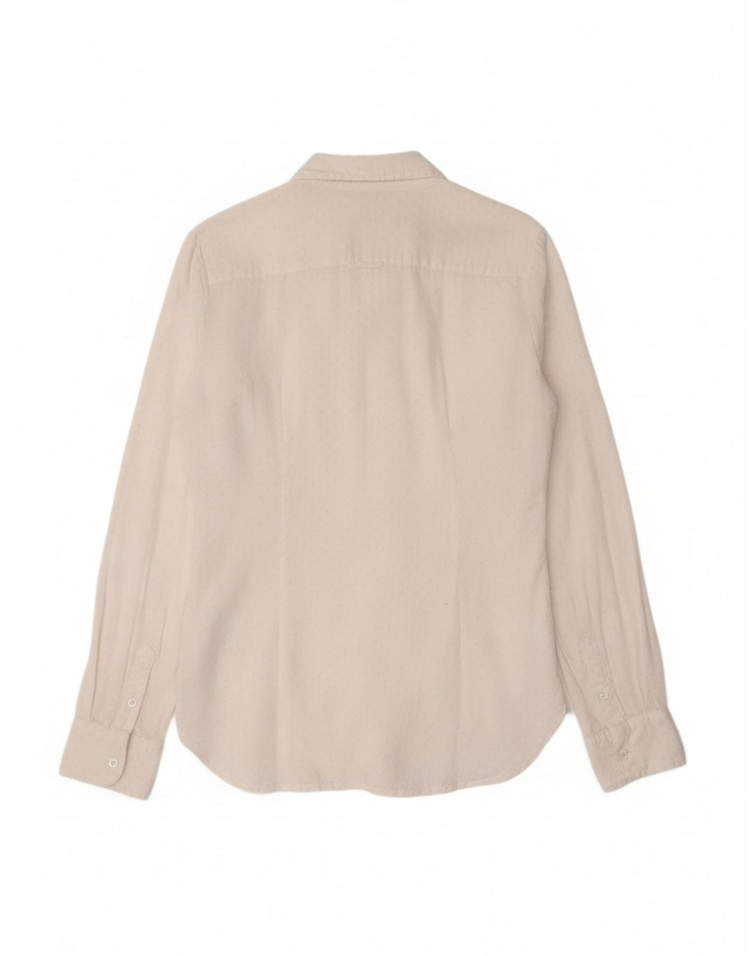 TOMMY HILFIGER Womens Fitted Shirt US 8 Medium Off White Spotted Cotton
