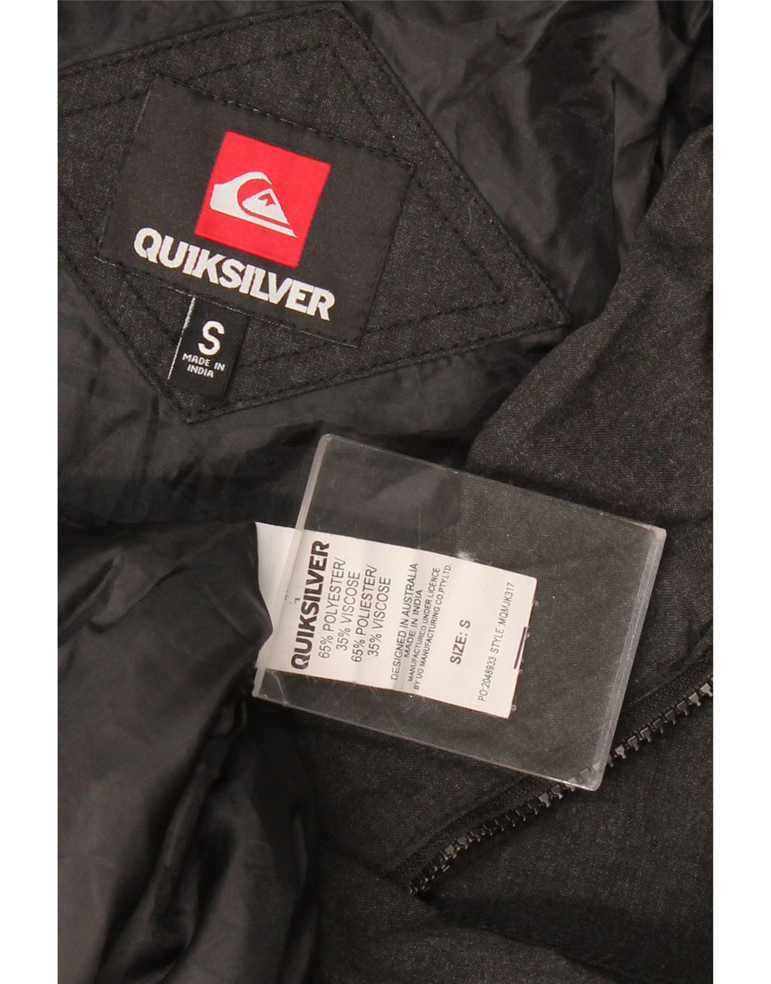 Ανδρικό στρατιωτικό μπουφάν QUIKSILVER UK 36 Small Grey Polyester