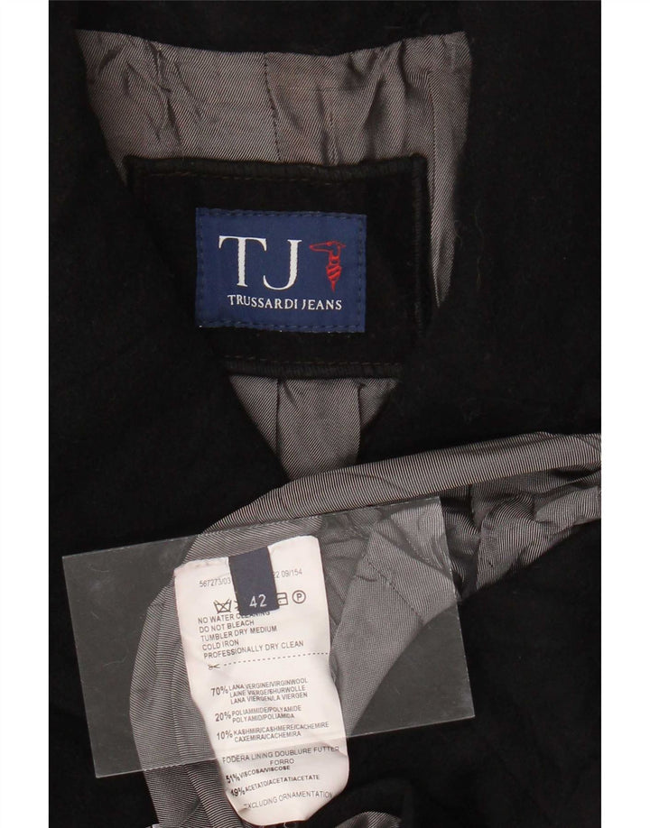 Trussardi Jeans Γυναικείο Παλτό με διπλό στήθος IT 42 Μεσαίο μαύρο μαλλί