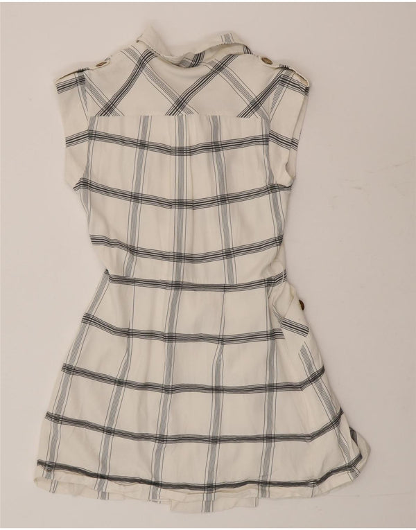 Karen Millen Γυναικείο Αμάνικο Φόρεμα UK 10 Small White Check Viscose