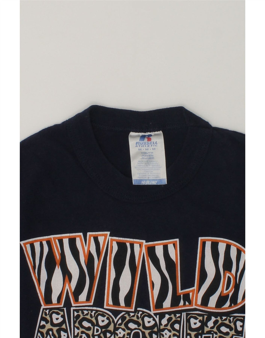 RUSSELL ATHLETIC Boys Graphic T-Shirt Top 8-9 Years Medium Navy Blue | Vintage Russell Athletic | Thrift | Second-Hand Russell Athletic | Used Clothing | Messina Hembry 