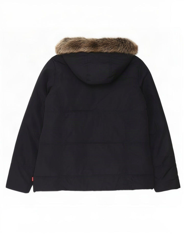 Levi's Girls Hooded Jacket 15-16 Years Navy Blue Polyester