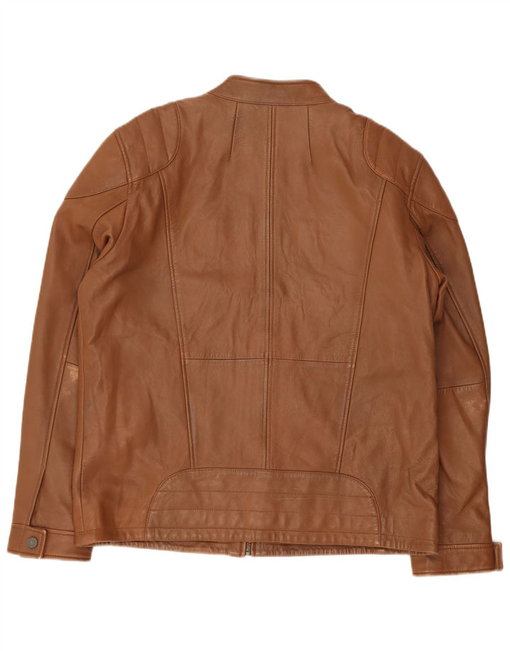 Bruno Banani Ανδρικό Δερμάτινο Μπουφάν Biker UK 44 2XL Καφέ