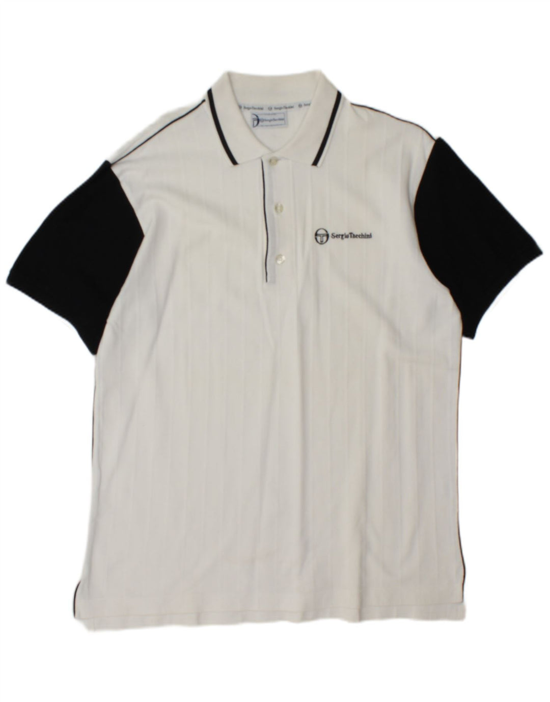 Sergio Tacchini Ανδρικό μπλουζάκι πόλο σε μεσαίο λευκό χρώμα, βαμβακερό