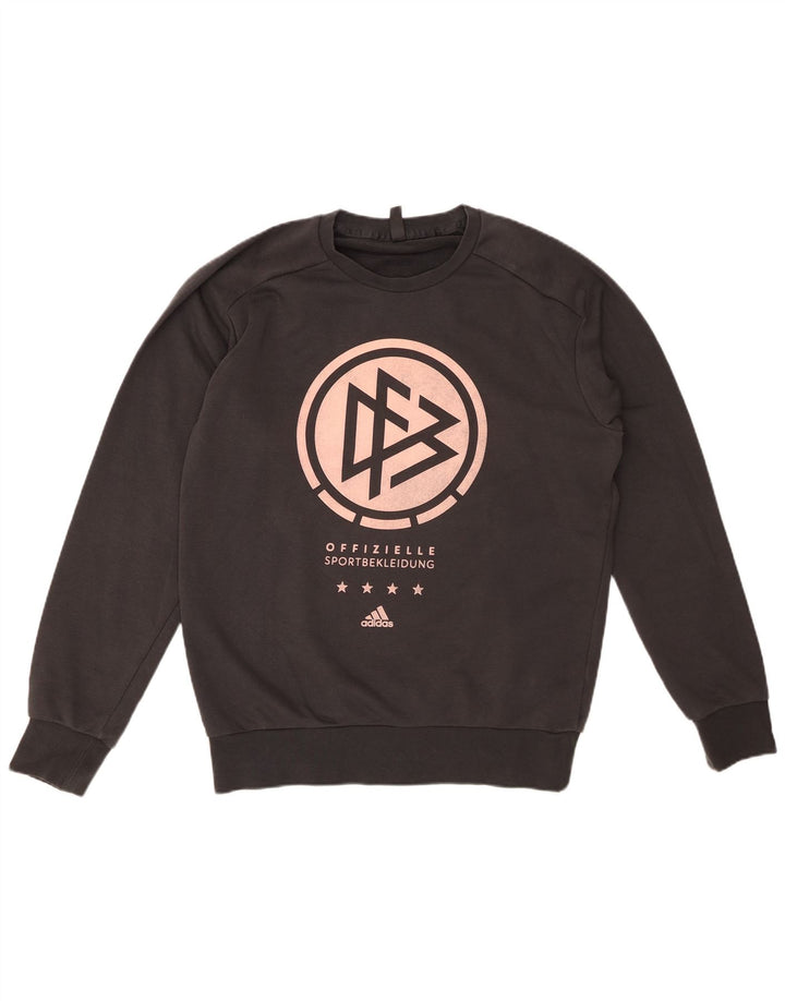 Ανδρικό γραφικό φούτερ ADIDAS Jumper Μεσαίο γκρι βαμβακερό