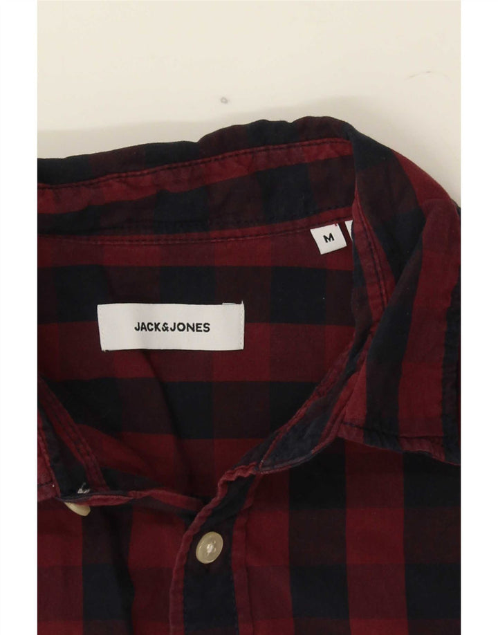 Ανδρικό πουκάμισο Jack & Jones με μεσαίο μπορντό Gingham