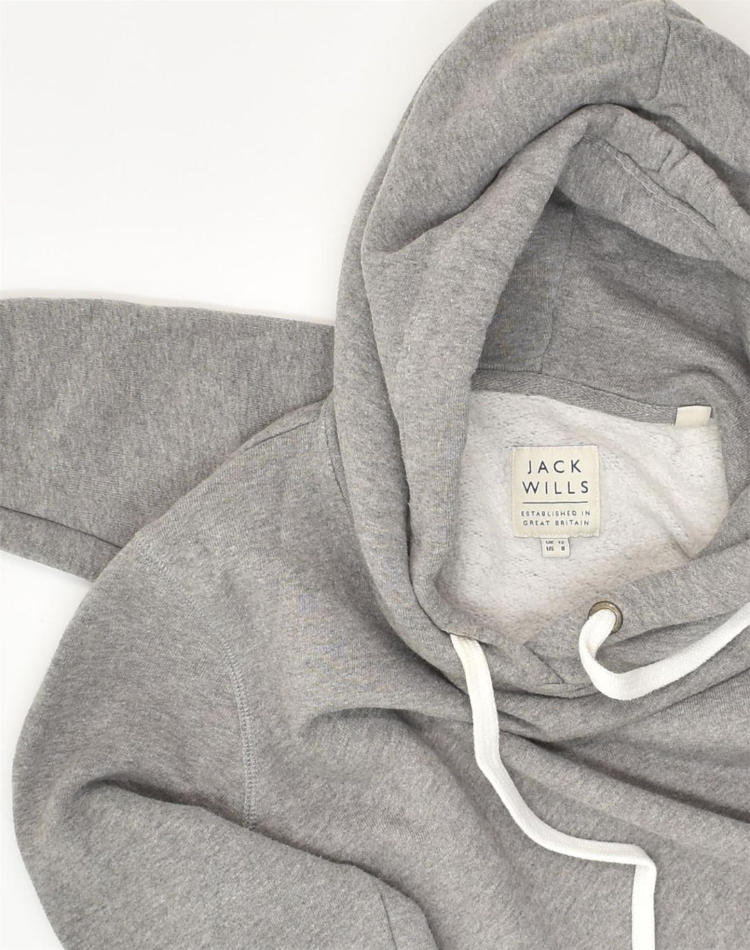 JACK & JONES Womens Graphic Hoodie Jumper UK 12 Medium  Grey Cotton | Vintage Jack & Jones | Thrift | Second-Hand Jack & Jones | Used Clothing | Messina Hembry 