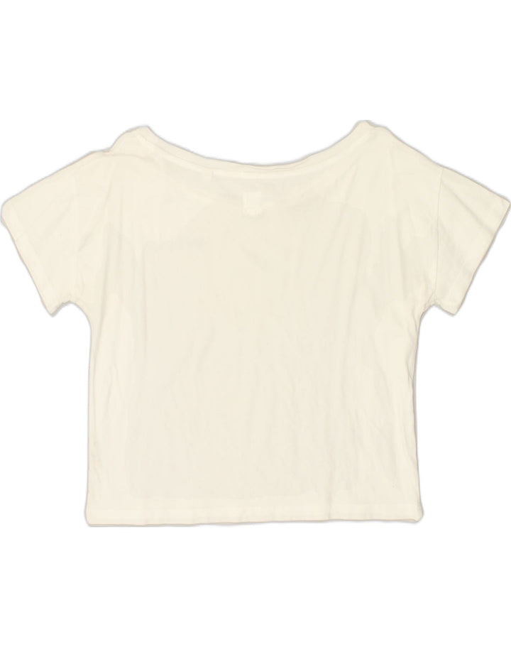 JACK WILLS Womens Oversized Crop T-Shirt Top UK 8 Small  Beige Cotton | Vintage Jack Wills | Thrift | Second-Hand Jack Wills | Used Clothing | Messina Hembry 