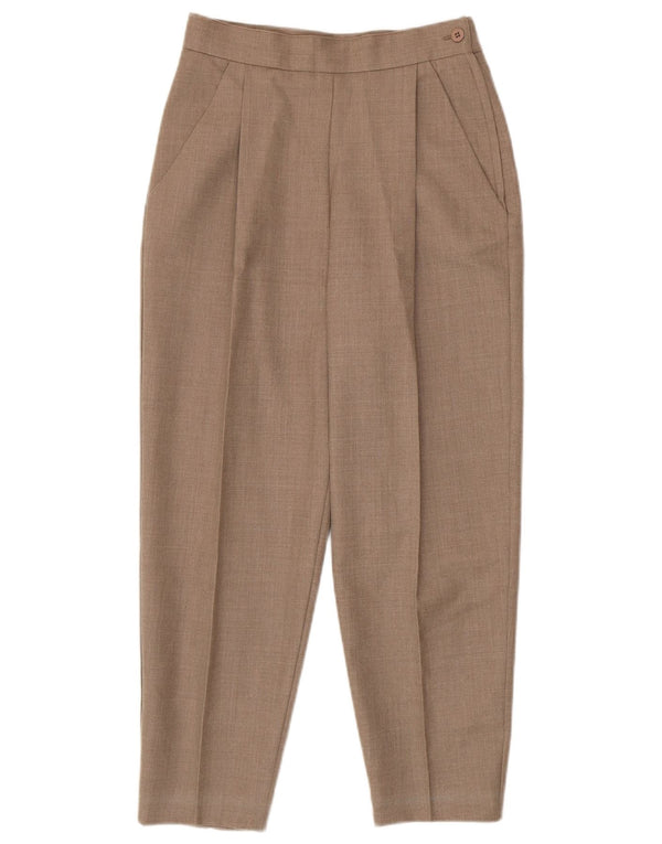Vintage Γυναικείο Crop Ψηλόμεσο Casual Παντελόνι Small W26 L24 Beige