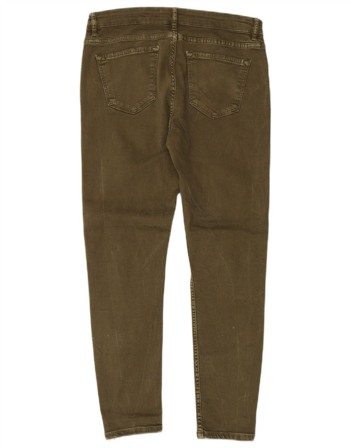 Zara Γυναικείο Slim Jeans EU 40 Medium W30 L27 Khaki Colourblock