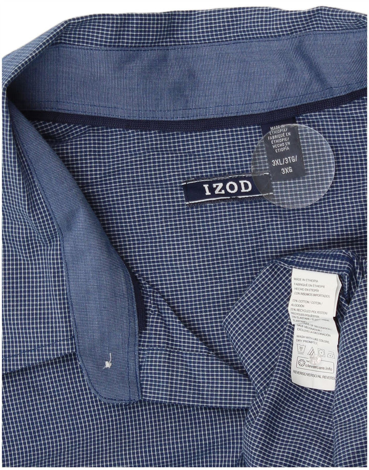 Izod Ανδρικό καρό πουκάμισο 3XL Blue Gingham Cotton