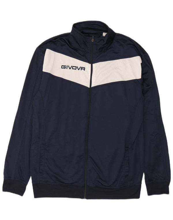 Givova Ανδρική φόρμα αθλητικής φόρμας γραφικά Top Jacket 4XL Navy Blue Colourblock