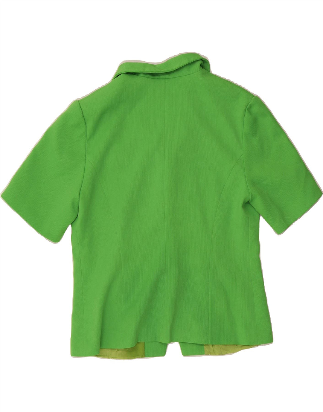 VINTAGE Womens 4 Button Short Sleeve Blazer Jacket UK 14 Large Green Vintage Vintage and Second-Hand Vintage from Messina Hembry 