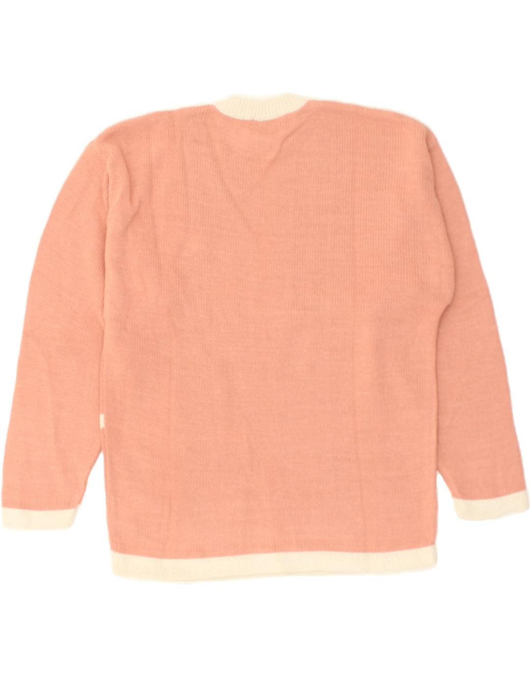 VINTAGE Womens Crew Neck Jumper Sweater UK 16 Large Orange Colourblock | Vintage Vintage | Thrift | Second-Hand Vintage | Used Clothing | Messina Hembry 