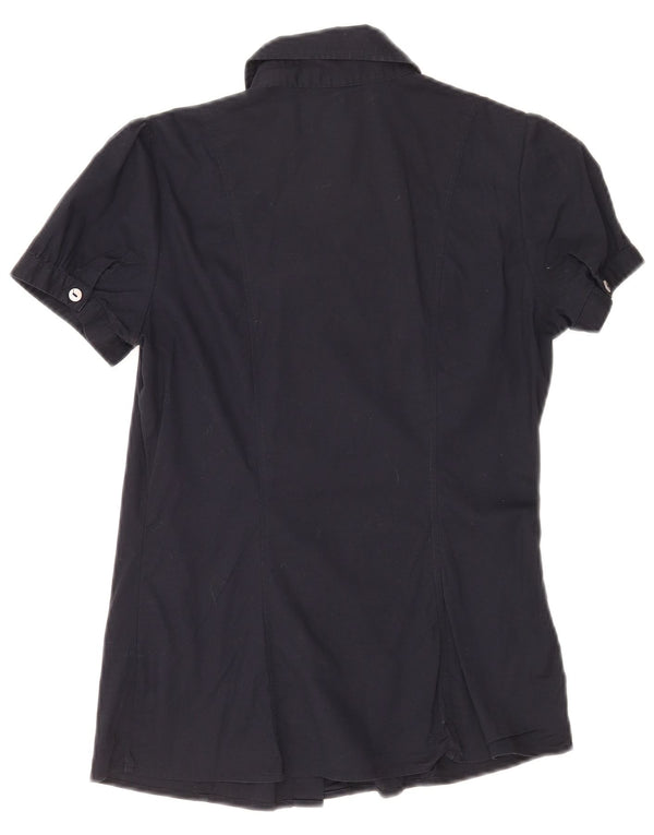 Γυναικείο κοντομάνικο μπλουζάκι Benetton UK 10 Small Navy Blue από βαμβάκι