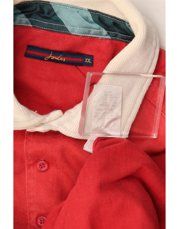 JOULES Ανδρικό μακρυμάνικο μπλουζάκι ράγκμπι πόλο 2XL κόκκινο χρώματος βαμβακερό