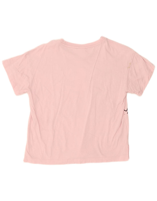 Champion Γυναικείο γραφικό T-Shirt Top UK 14 μεγάλο ροζ βαμβακερό