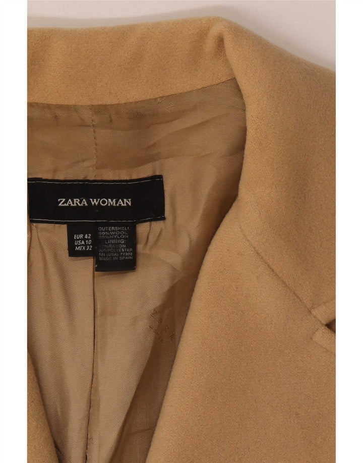 Zara Γυναικείο Πανωφόρι EU 42 Μεγάλο Μπεζ μαλλί