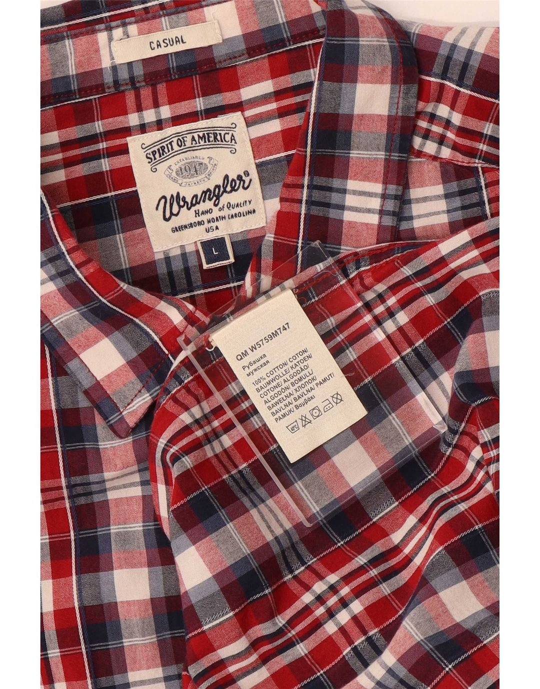 Ανδρικό πουκάμισο Wrangler μεγάλο κόκκινο βαμβακερό