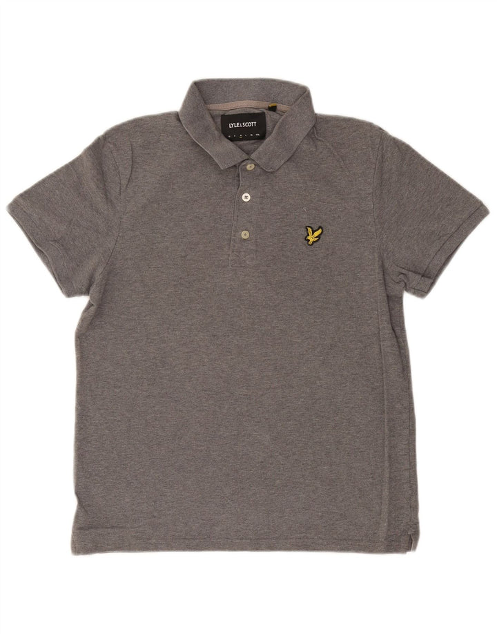 Ανδρικό πουκάμισο πόλο Lyle & Scott, βαμβακερό μεσαίο γκρι