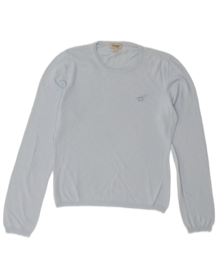 HENRY COTTONS Womens Crew Neck Jumper Sweater IT 44 Medium Blue