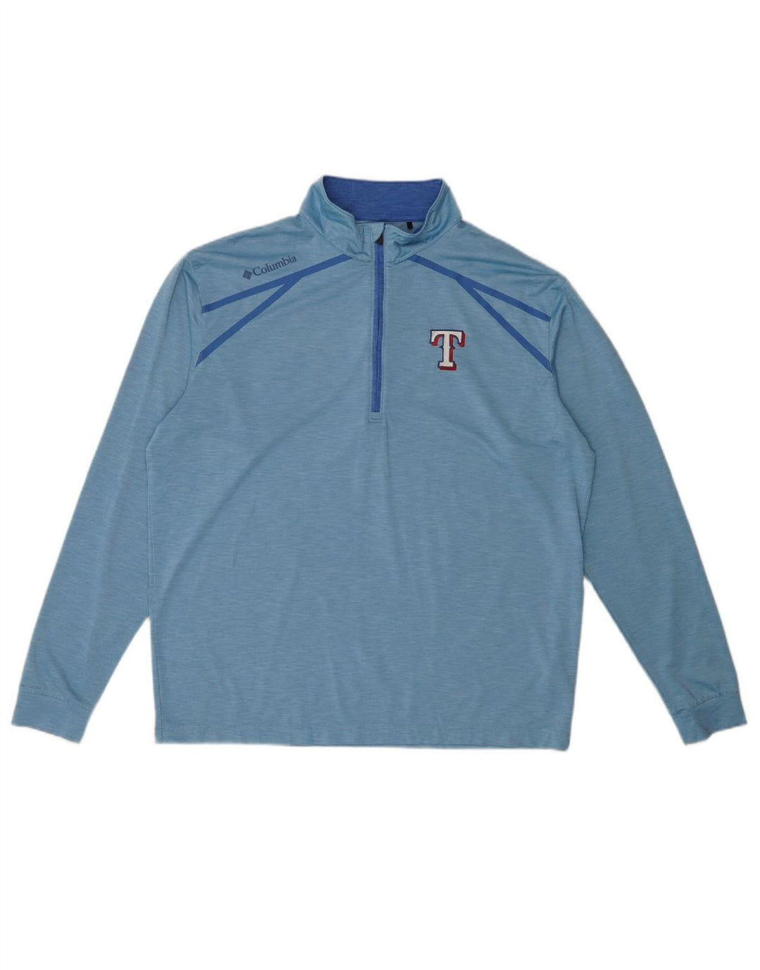 COLUMBIA Mens Golf Zip Neck Pullover Tracksuit Top Large Blue Polyester