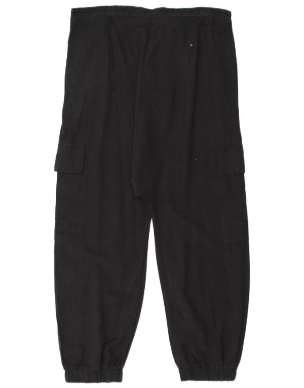 ZARA Womens Capri Joggers Cargo Trousers Medium W28 L21 Black