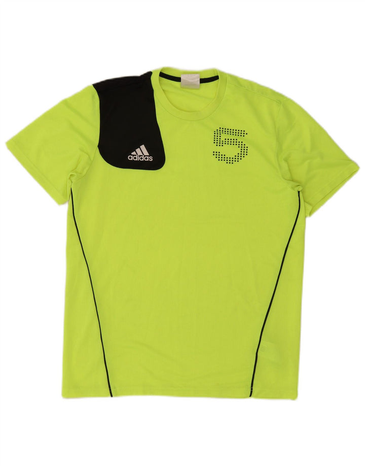 Ανδρικό γραφικό T-Shirt Adidas Top μεσαίο πράσινο χρώμα πολυεστέρας