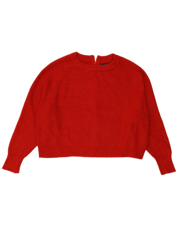 Zara Γυναικείο πουλόβερ ζακέτα υπερμεγέθη UK 10 Small Red Viscose