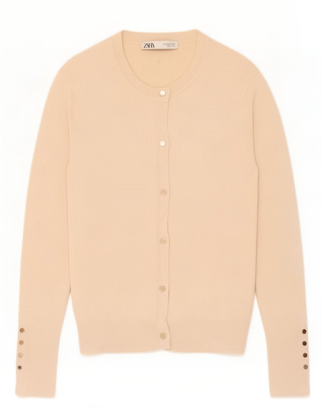 Zara Γυναικεία Ζακέτα πουλόβερ UK 12 μεσαία μπεζ βισκόζη