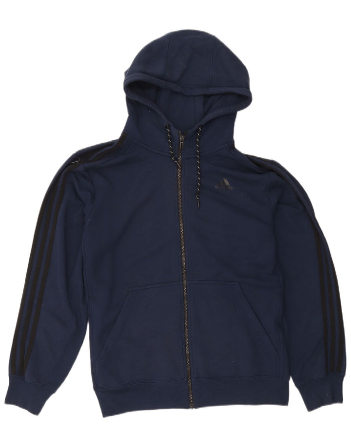 Ανδρικό πουλόβερ με κουκούλα με φερμουάρ Adidas Climalite Μεγάλο μπλε ναυτικό πολυεστέρα