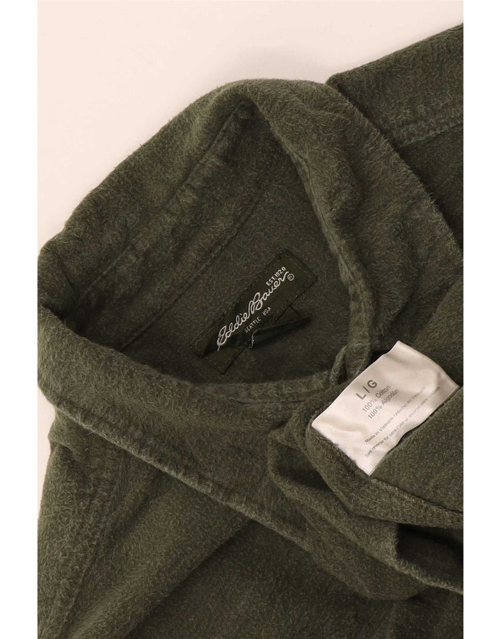 Eddie Bauer Ανδρικό φανελένιο πουκάμισο μεγάλο χακί βαμβακερό